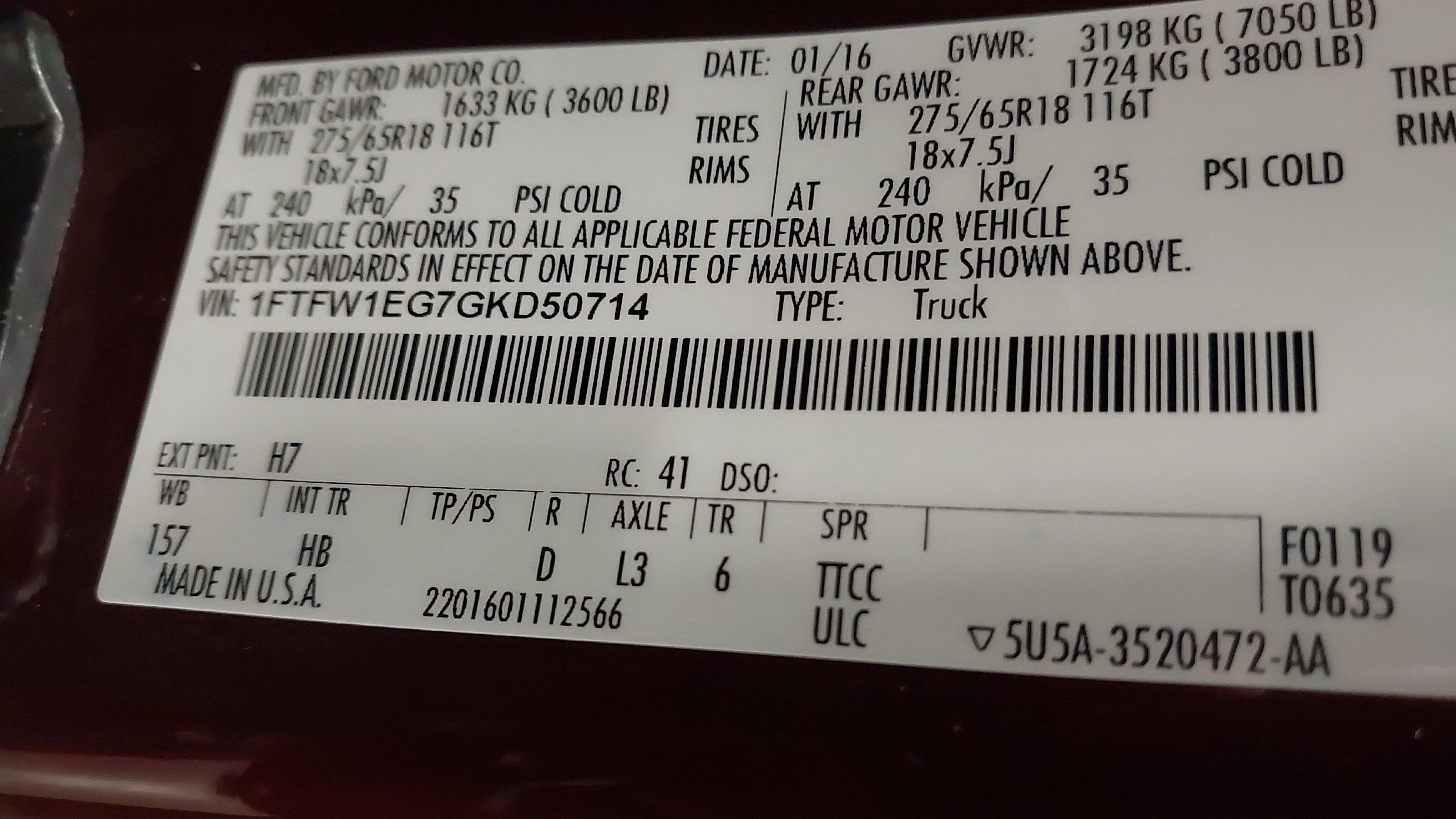 2016 Ford F-150 LARIAT