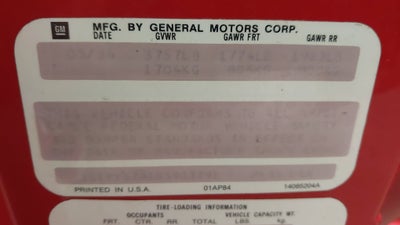 1986 Chevrolet Corvette Base