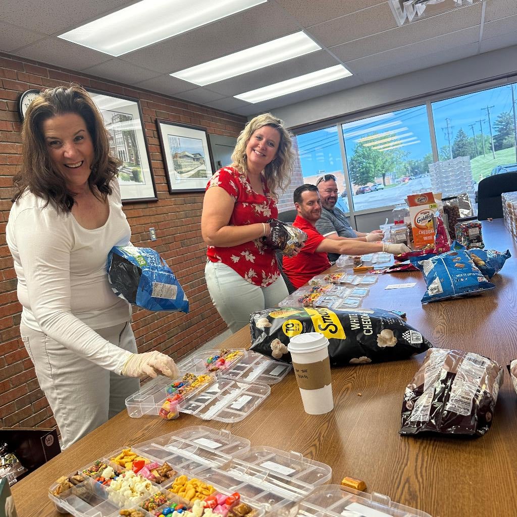 staff members helping with staff appreciation week